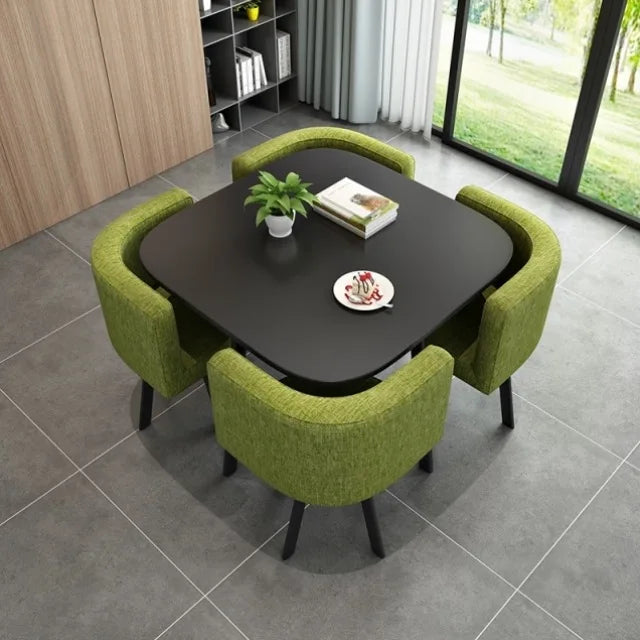 HKM-103571 Modern 4-Seater Dining Table Set with Durable Chairs for Home Furniture