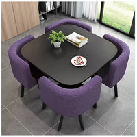 HKM-103571 Modern 4-Seater Dining Table Set with Durable Chairs for Home Furniture