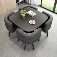 HKM-103571 Modern 4-Seater Dining Table Set with Durable Chairs for Home Furniture