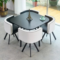 HKM-103571 Modern 4-Seater Dining Table Set with Durable Chairs for Home Furniture