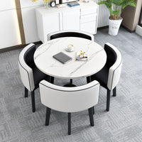 HKM-103571 Modern 4-Seater Dining Table Set with Durable Chairs for Home Furniture