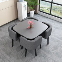 HKM-103571 Modern 4-Seater Dining Table Set with Durable Chairs for Home Furniture