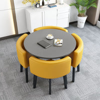 HKM-103571 Modern 4-Seater Dining Table Set with Durable Chairs for Home Furniture