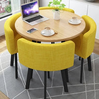 HKM-103571 Modern 4-Seater Dining Table Set with Durable Chairs for Home Furniture