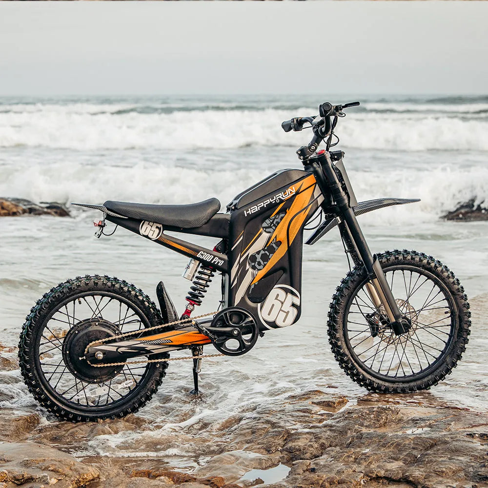 HKM-103635 HappyRun Tank G300 Pro 6500W Long Range Electric Dirt Bike - Sportbike with 72V Power, Max Speed 61-80 km/h