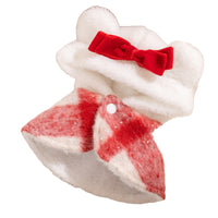 HKM-1036861 Festive Red & White Plaid Pet Dress and Hoodie Set for Small Dogs and Cats