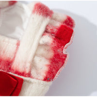 HKM-1036861 Festive Red & White Plaid Pet Dress and Hoodie Set for Small Dogs and Cats