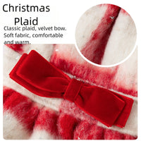 HKM-1036861 Festive Red & White Plaid Pet Dress and Hoodie Set for Small Dogs and Cats