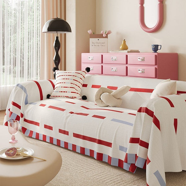 HKM-103699 Korean Style Minimalist Full-Cover Sofa Towel Dustproof Cover in Stripes and Various Colors and Sizes