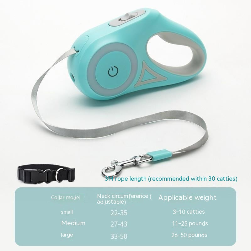 HKM-1037885 Retractable Pet Leash with Light - 3M & 5M ABS Nylon Rope for Outings