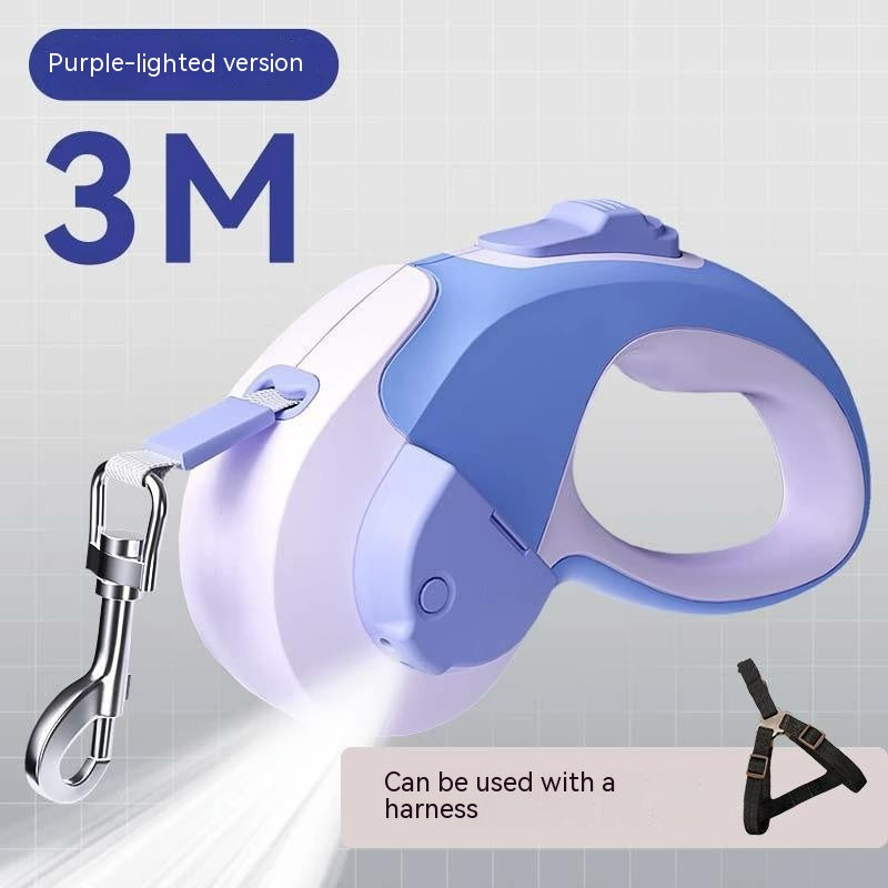 HKM-1037885 Retractable Pet Leash with Light - 3M & 5M ABS Nylon Rope for Outings