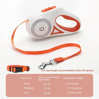 HKM-1037885 Retractable Pet Leash with Light - 3M & 5M ABS Nylon Rope for Outings