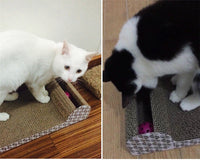 HKM-1038269 Square Cat Scratching Board with Ball - Corrugated Paper Claw Grinder (45cm x 11.5cm x 24cm)