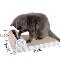 HKM-1038269 Square Cat Scratching Board with Ball - Corrugated Paper Claw Grinder (45cm x 11.5cm x 24cm)