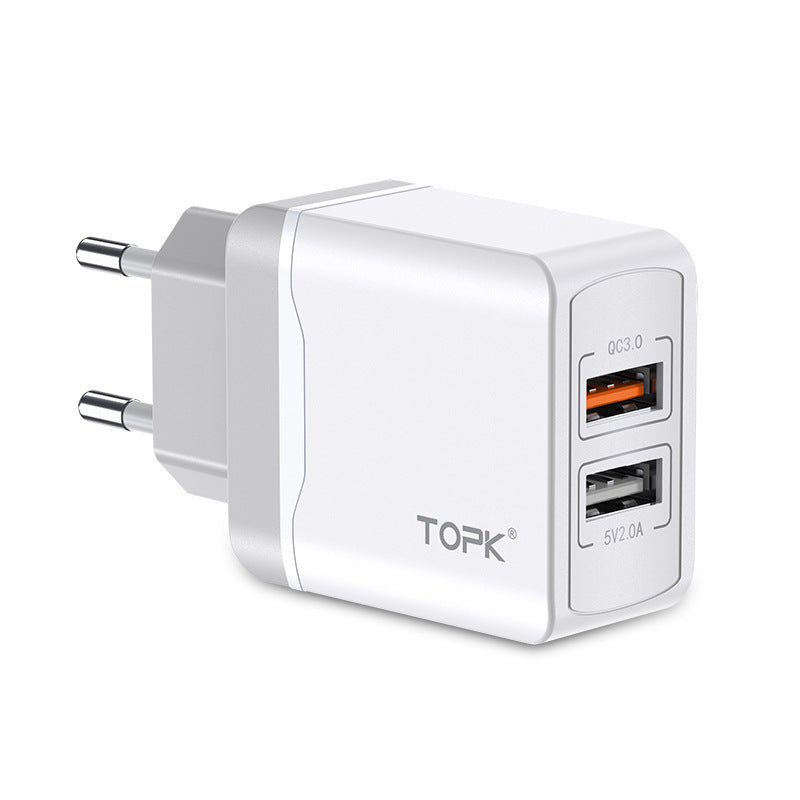 HKM-103891 Dual USB Quick Charge 3.0 18W Travel Charger for Mobile Phones and Tablets