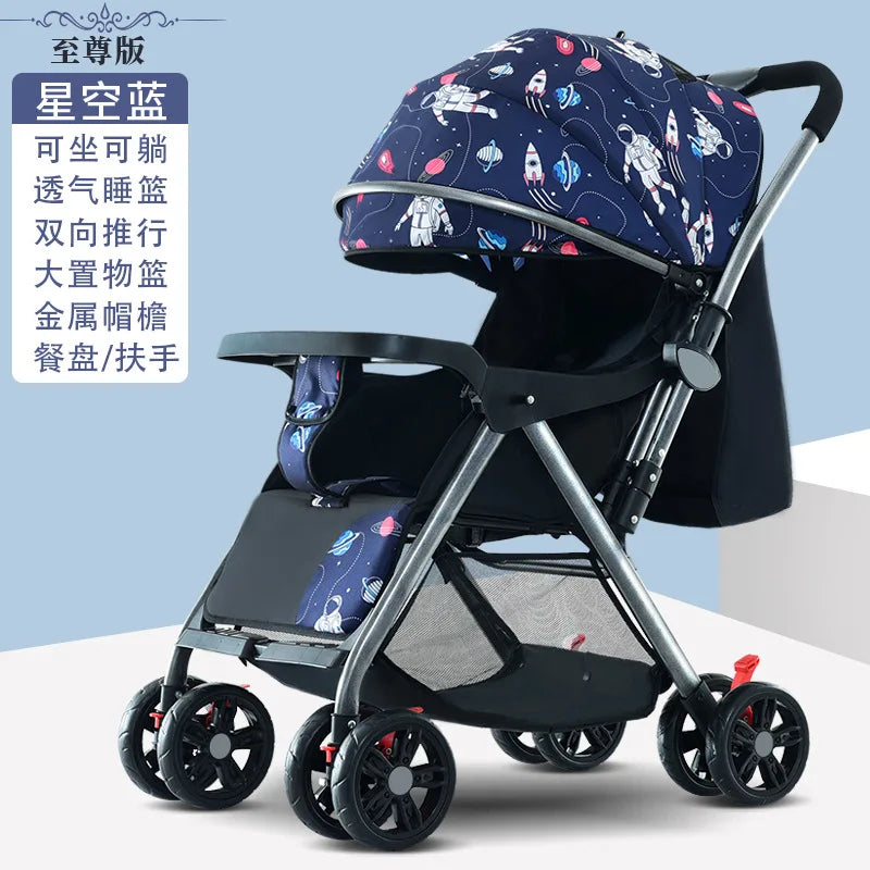 HKM-103891 Lightweight Eco-Friendly Foldable 4-Wheel Stroller for Children and Infants