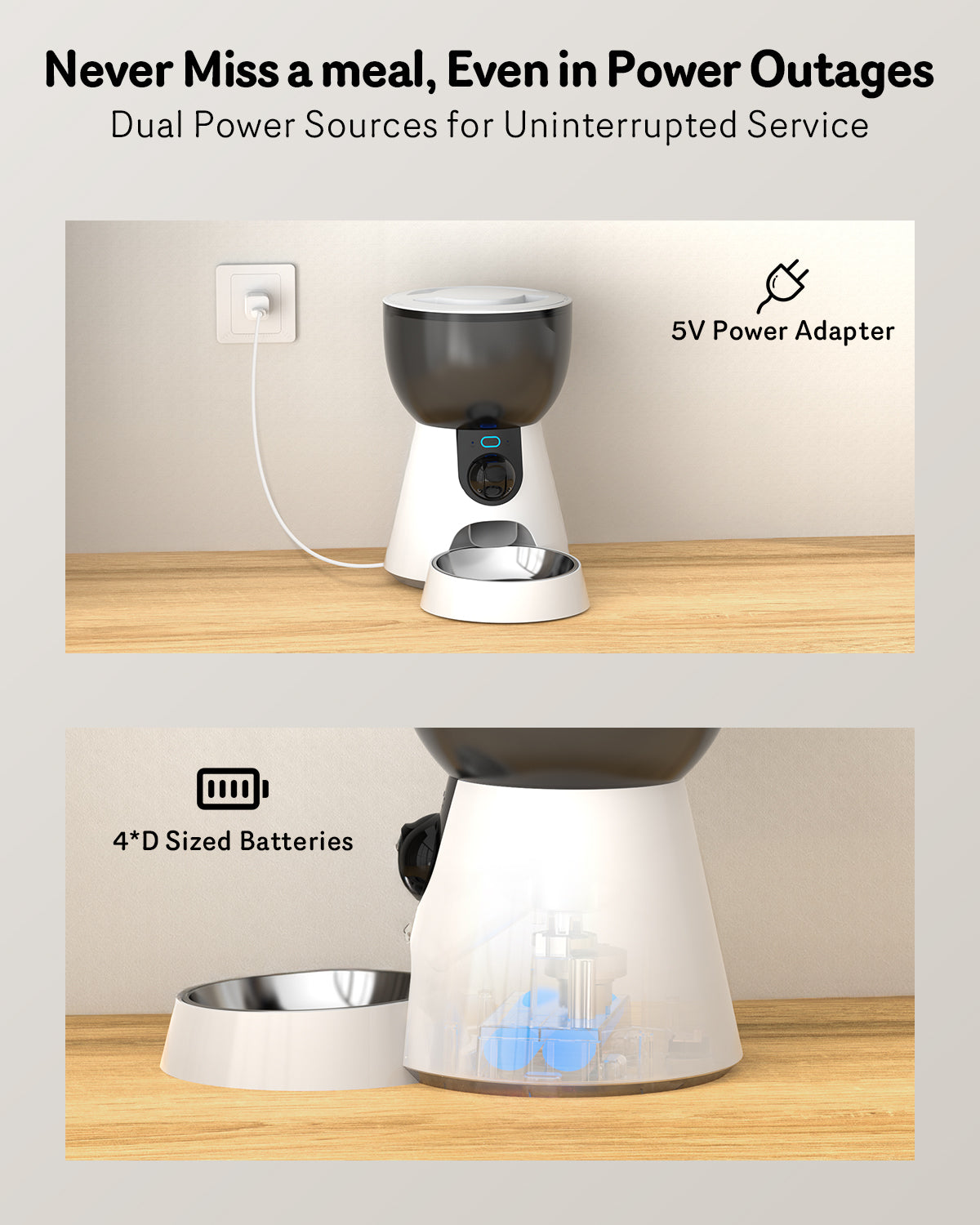 HKM-1039549 Automatic Cat Feeder with HD Camera, Night Vision, 5G WiFi, 2-Way Audio & Smart Alerts - 4L Capacity