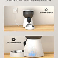 HKM-1039549 Automatic Cat Feeder with HD Camera, Night Vision, 5G WiFi, 2-Way Audio & Smart Alerts - 4L Capacity