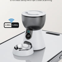 HKM-1039549 Automatic Cat Feeder with HD Camera, Night Vision, 5G WiFi, 2-Way Audio & Smart Alerts - 4L Capacity