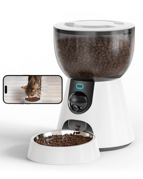 HKM-1039549 Automatic Cat Feeder with HD Camera, Night Vision, 5G WiFi, 2-Way Audio & Smart Alerts - 4L Capacity