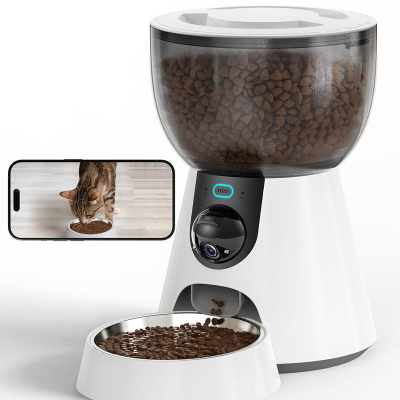HKM-1039549 Automatic Cat Feeder with HD Camera, Night Vision, 5G WiFi, 2-Way Audio & Smart Alerts - 4L Capacity