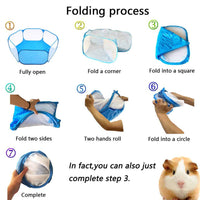 HKM-1039677 Folding Portable Playpen for Small Animals - Breathable Mesh Pet Tent for Indoor & Outdoor Use