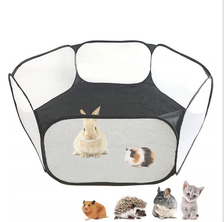 HKM-1039677 Folding Portable Playpen for Small Animals - Breathable Mesh Pet Tent for Indoor & Outdoor Use