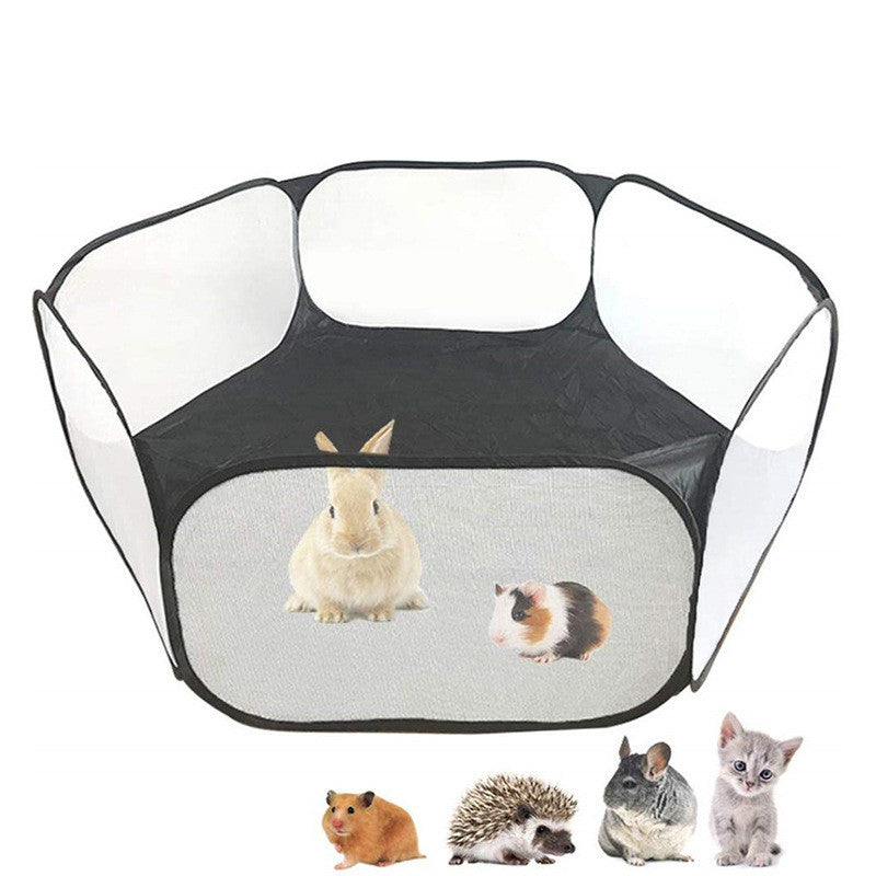 HKM-1039677 Folding Portable Playpen for Small Animals - Breathable Mesh Pet Tent for Indoor & Outdoor Use