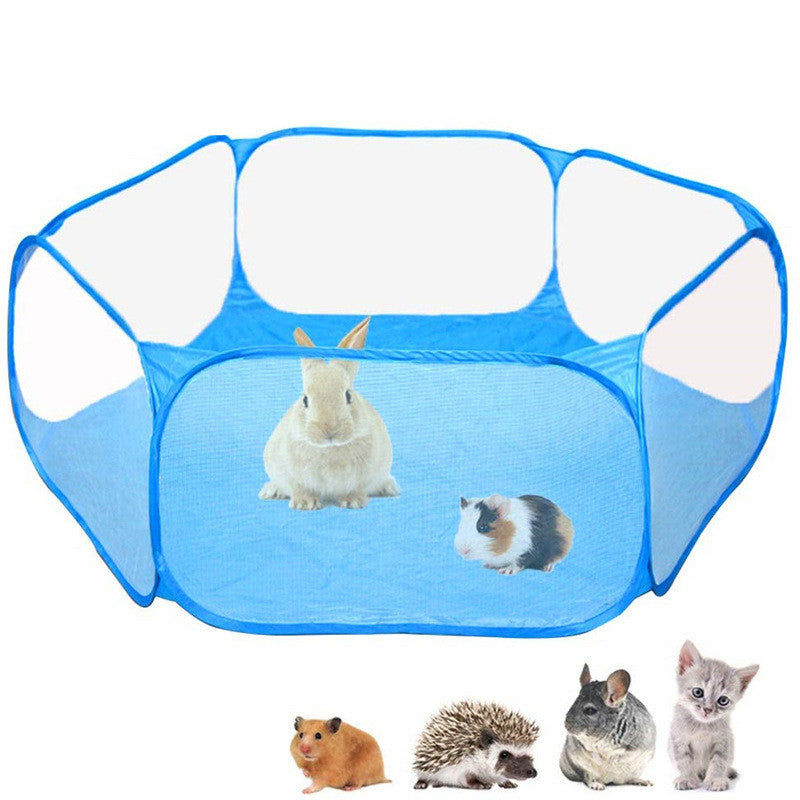 HKM-1039677 Folding Portable Playpen for Small Animals - Breathable Mesh Pet Tent for Indoor & Outdoor Use