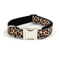 HKM-1040061 Leopard Print Polyester Dog Collar - Fashionable and Simple Pet Accessory
