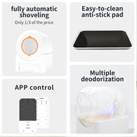 HKM-104147 Smart Self-Cleaning Cat Litter Box with Odor Control, 64L Capacity, APP-Controlled, Quiet Operation