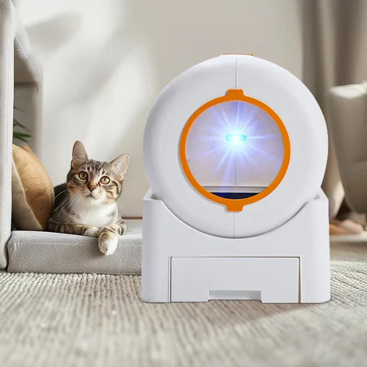 HKM-104147 Smart Self-Cleaning Cat Litter Box with Odor Control, 64L Capacity, APP-Controlled, Quiet Operation