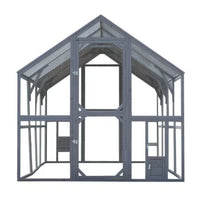 HKM-1041725 Large Outdoor Chicken Coop Fence with Waterproof Cover and Spacious Play Area