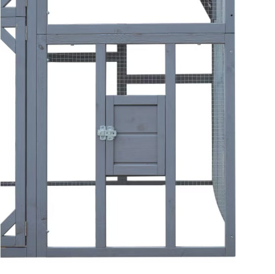HKM-1041725 Large Outdoor Chicken Coop Fence with Waterproof Cover and Spacious Play Area