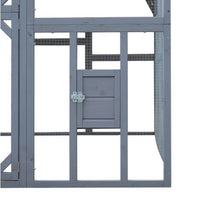 HKM-1041725 Large Outdoor Chicken Coop Fence with Waterproof Cover and Spacious Play Area
