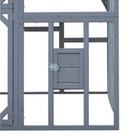 HKM-1041725 Large Outdoor Chicken Coop Fence with Waterproof Cover and Spacious Play Area