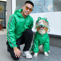 HKM-1042237 Four-Legged Waterproof Raincoat for Pets - Outdoor Clothing in Red and Green