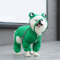 HKM-1042237 Four-Legged Waterproof Raincoat for Pets - Outdoor Clothing in Red and Green