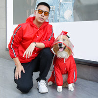 HKM-1042237 Four-Legged Waterproof Raincoat for Pets - Outdoor Clothing in Red and Green