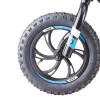 HKM-104275 12-Inch Electric Balance Bike for Kids, 250W Brushless Hub Motor, Aluminum Alloy Frame, Disc Brake, Adjustable Saddle