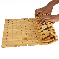 HKM-104275 Bamboo Rayon Shower and Bathtub Mat, Brown, 23.5"L x 16.5"W x 0.4"H