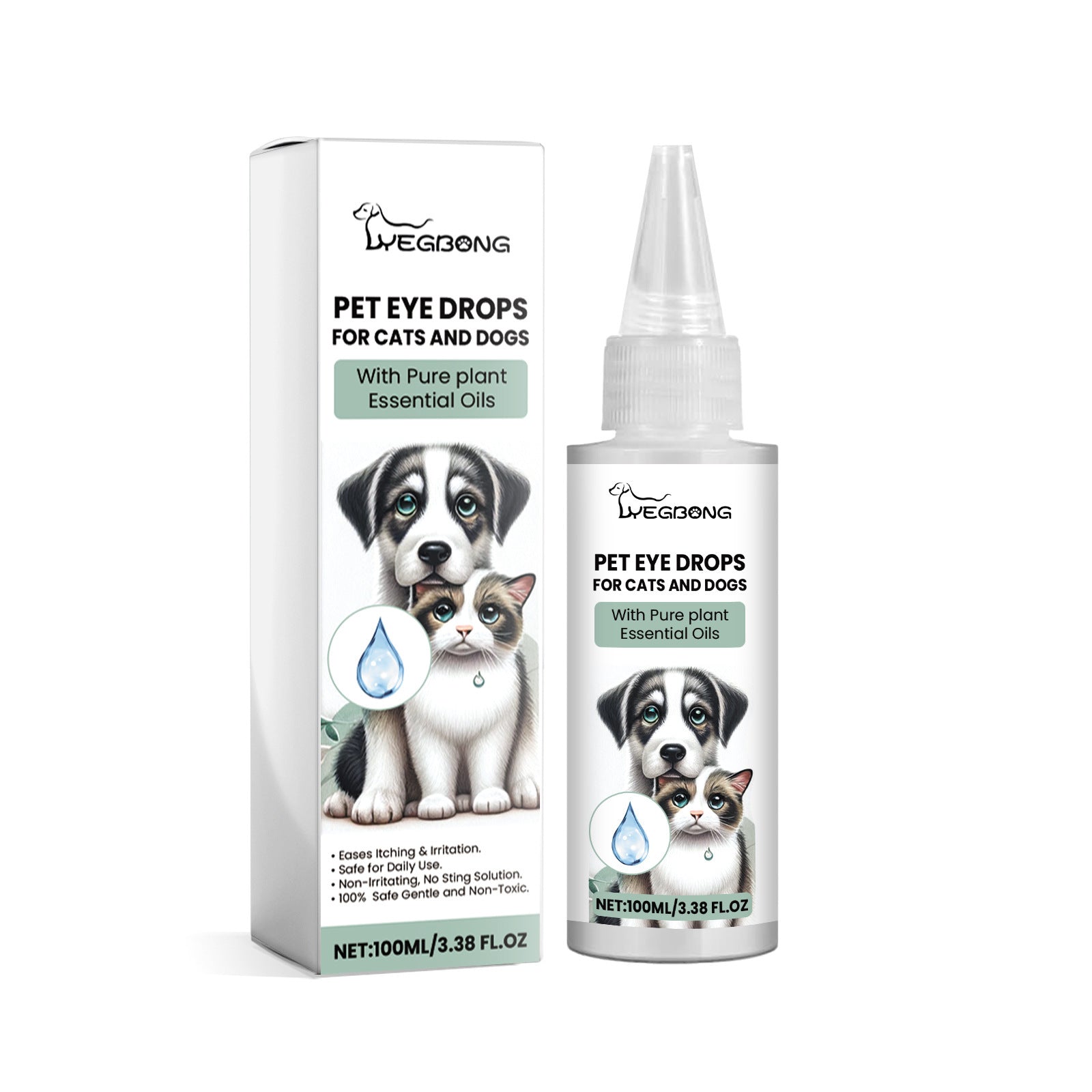 HKM-1043901 Pet Eye Care Drops for Dogs and Cats - 100ml