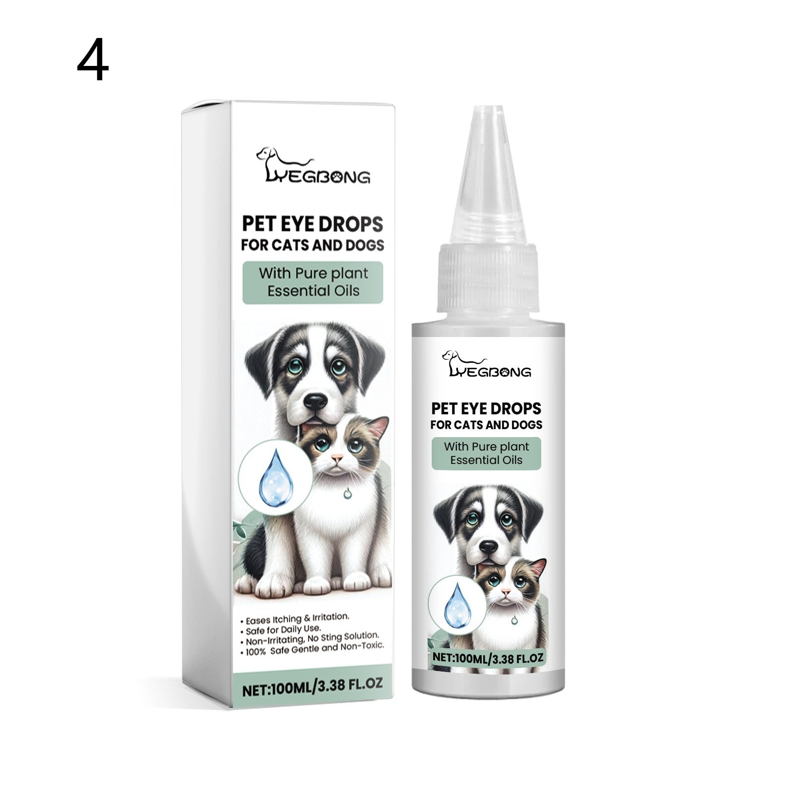 HKM-1043901 Pet Eye Care Drops for Dogs and Cats - 100ml
