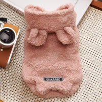 HKM-1044413 Double-Sided Velvet Dog Clothes in Pink, Apricot, and Gray Sizes S-XXL