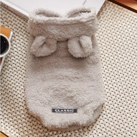 HKM-1044413 Double-Sided Velvet Dog Clothes in Pink, Apricot, and Gray Sizes S-XXL