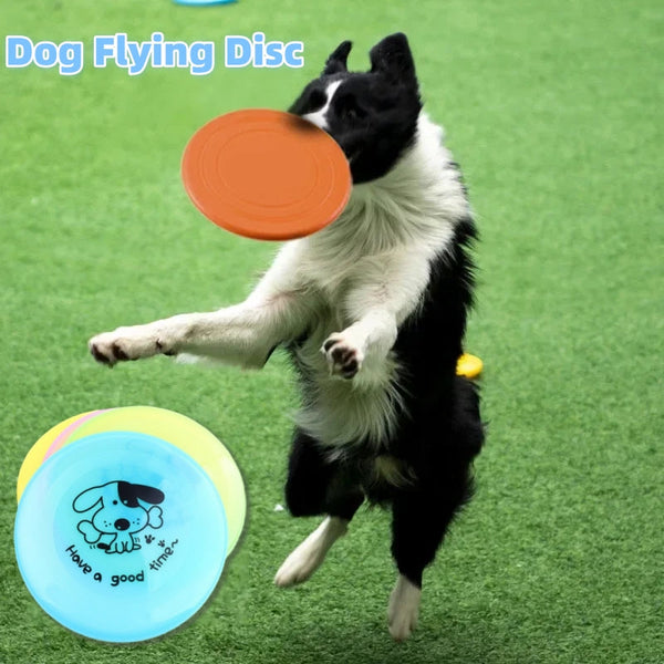 HKM-1044669 Interactive Silicone Flying Disc Toy for Dogs & Cats – Assorted Colors, Durable & Chew-Resistant Pet Training Game