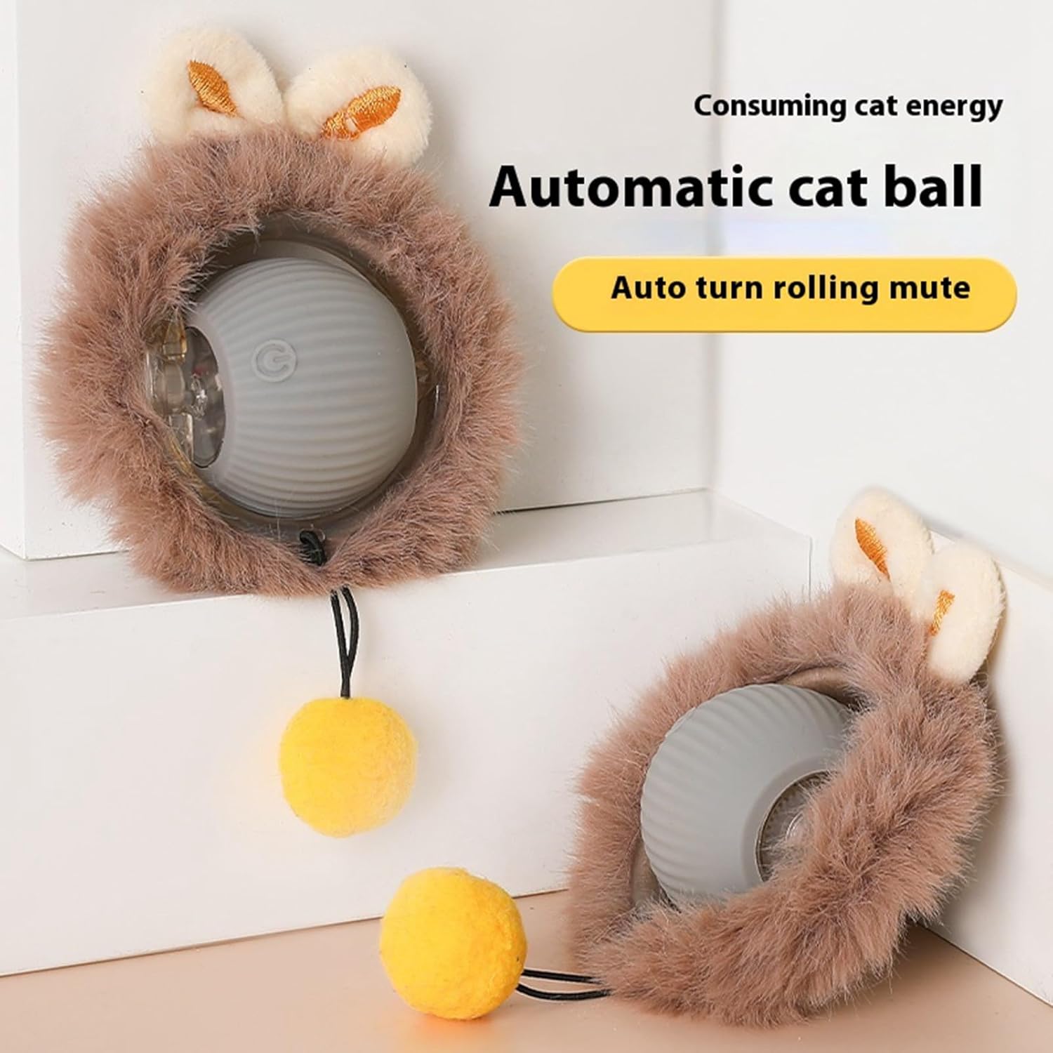 HKM-1045309 Automatic Interactive Rolling Ball Toy for Cats and Dogs, Durable Self-Moving Pet Playball