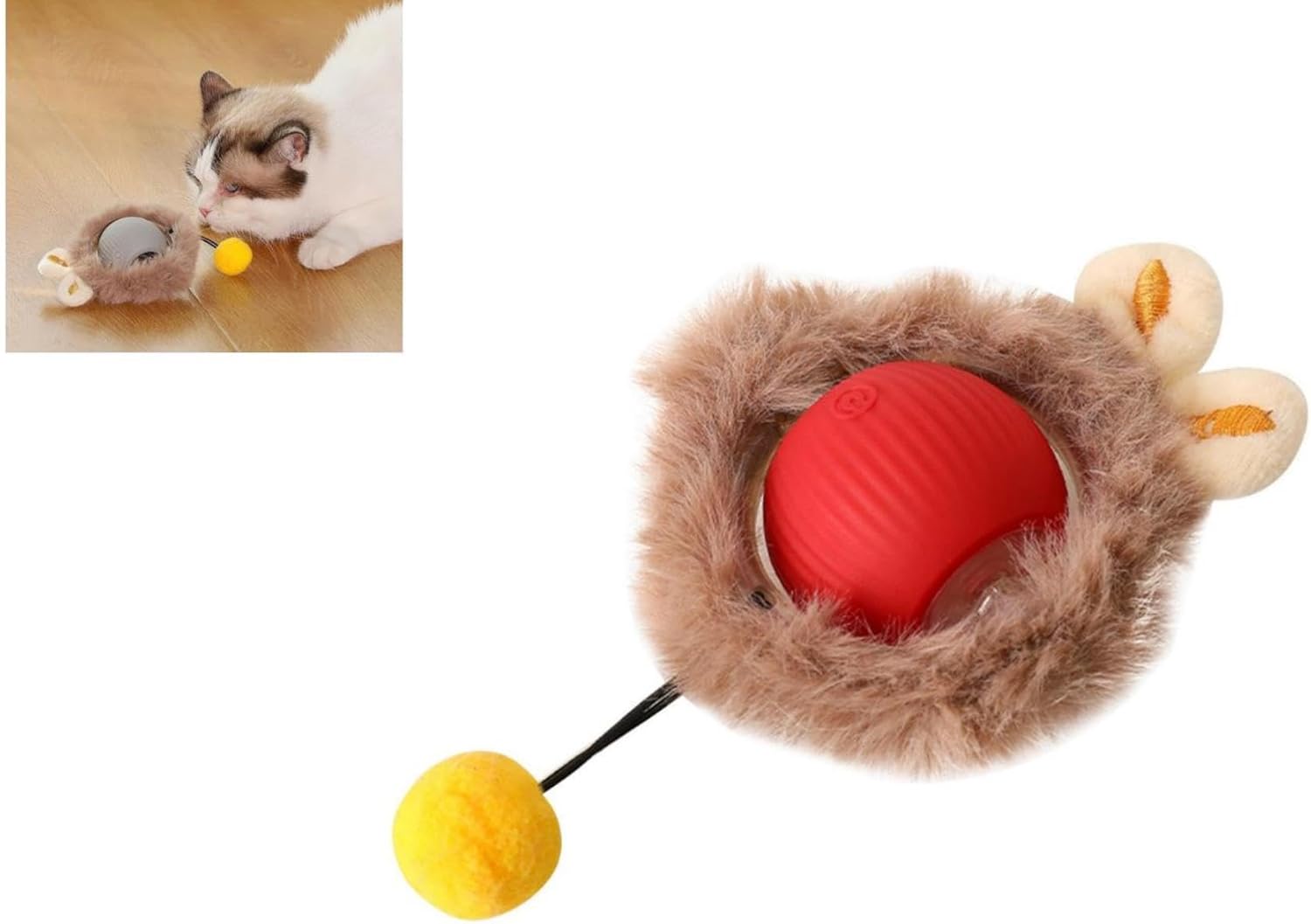 HKM-1045309 Automatic Interactive Rolling Ball Toy for Cats and Dogs, Durable Self-Moving Pet Playball