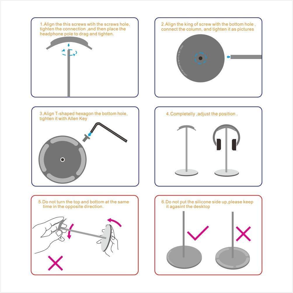 HKM-104531 Metal Helmet Holder Stand for Earphones - Space-Saving Design in Grey Aluminum Alloy