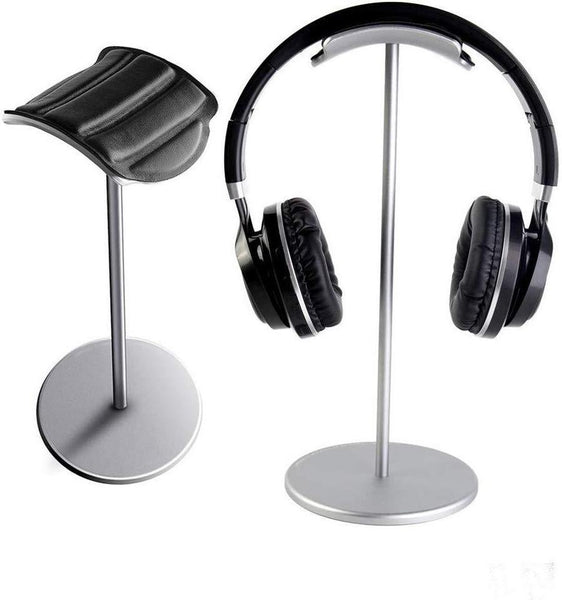 HKM-104531 Metal Helmet Holder Stand for Earphones - Space-Saving Design in Grey Aluminum Alloy